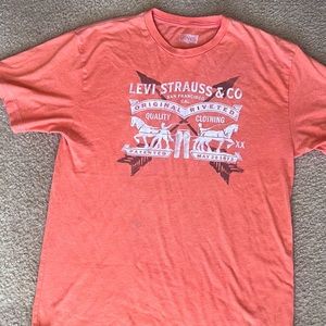 Levi & Strauss Orange Short Sleeve T- Shirt / Men’s